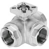 3-Way ball valve Series: VZBM Brass/PTFE L-bore Bare stem PN40 Internal thread (BSPP) 1/4" (8)